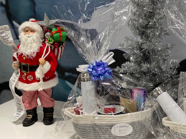 Holiday gift baskets prepared for the sponsorship