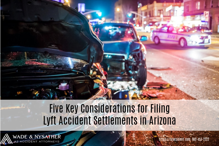 Graphic Stating Arizona Lyft accident attorneys Wade and Nysather